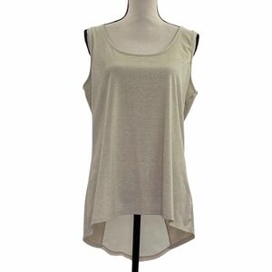 TEMPTED Beige Sleeveless High Low Blouse Large